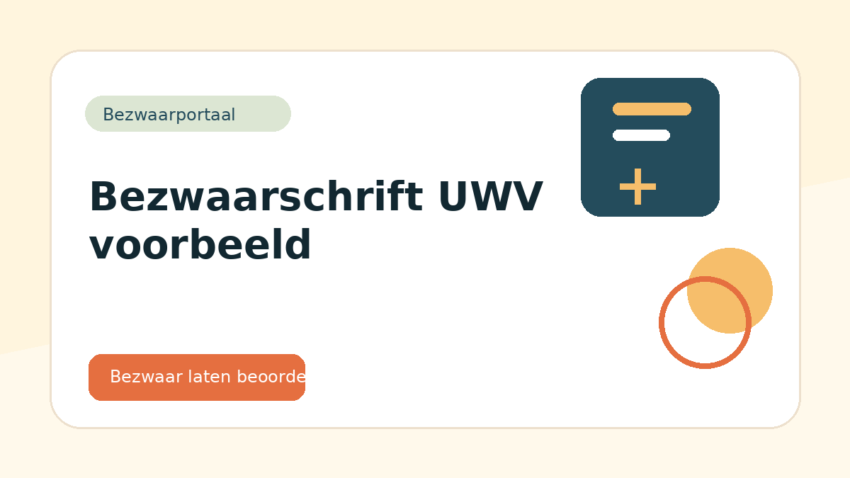 bezwaarschrift UWV voorbeeld